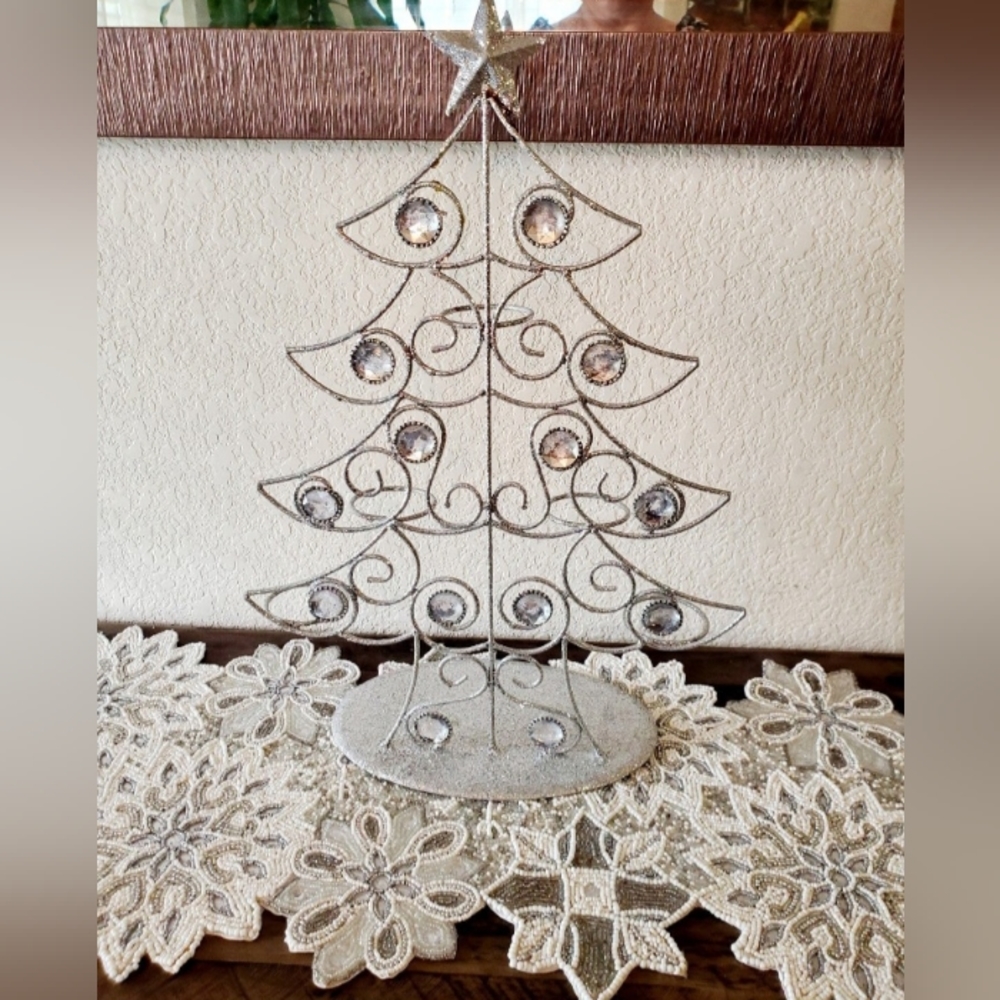 Silver Metal Christmas tree Votive Holder